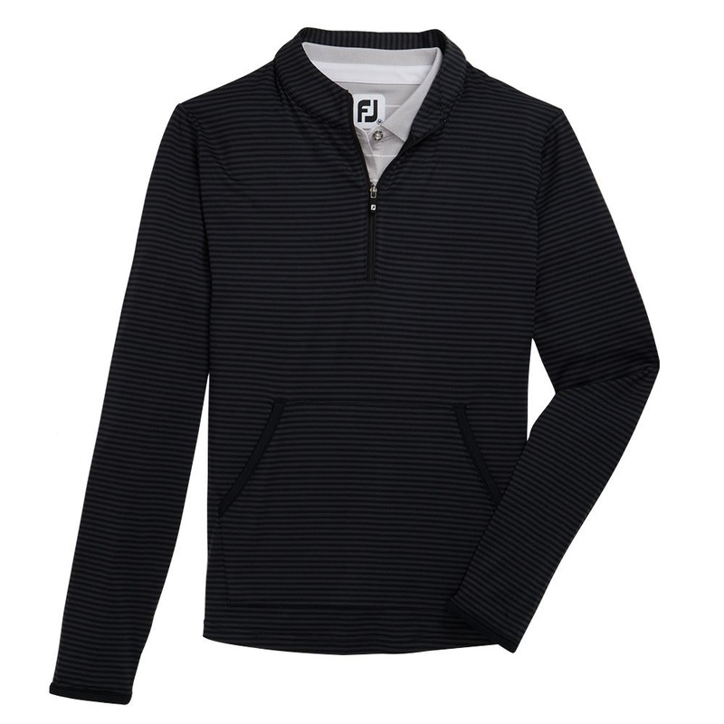 FootJoy Half-Zip Tonal Stripe Midlayer Golf Pullover Black – FW22 Women