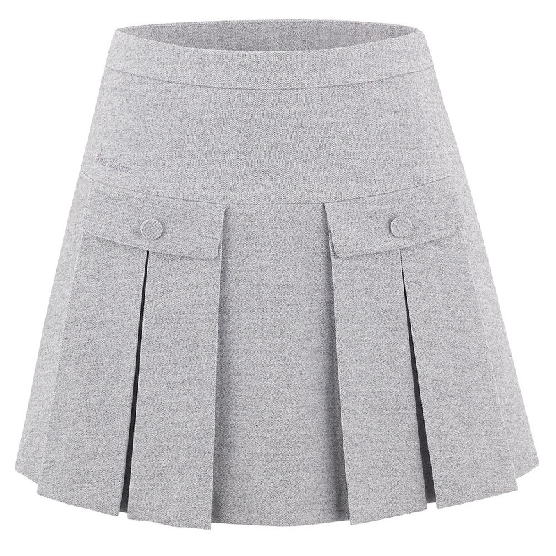 Fairliar High-Waist-A-line Fleece Golf Skirt Gray – FW24 Women