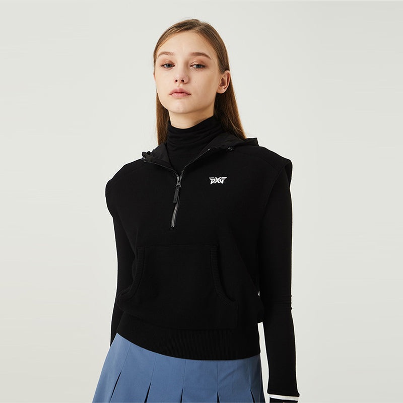 PXG KOREA WOMEN KNITTED HOODIE VEST