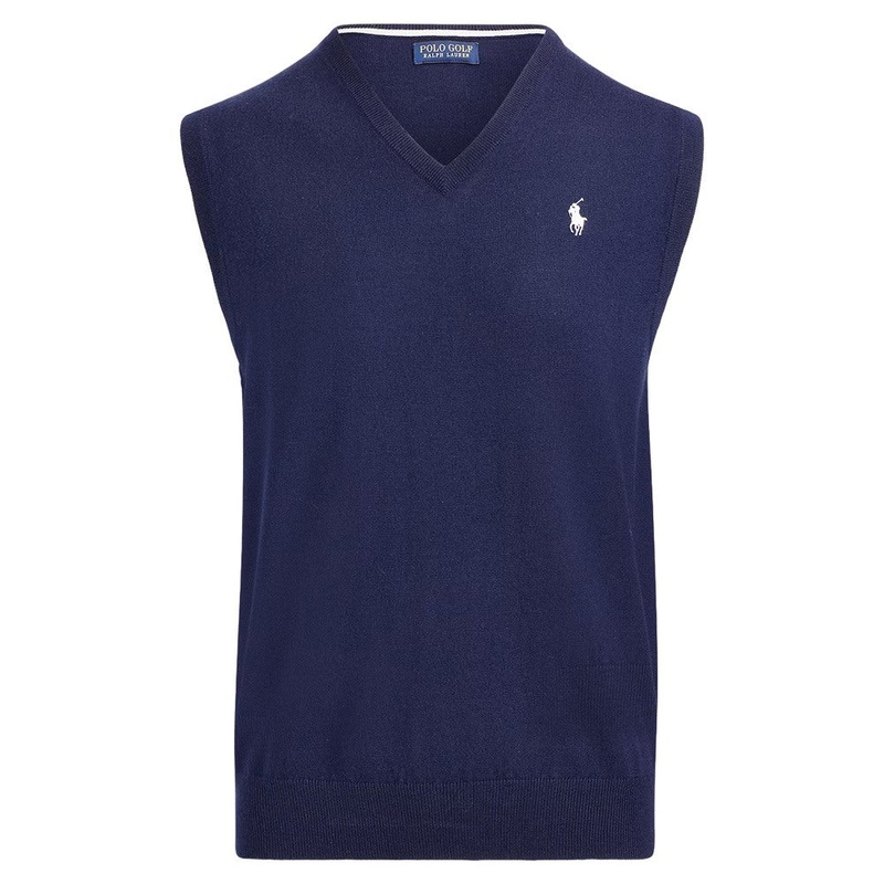 Ralph Lauren Cotton Coolmax V-Neck Golf Sweater Refined Navy – SP25 Men