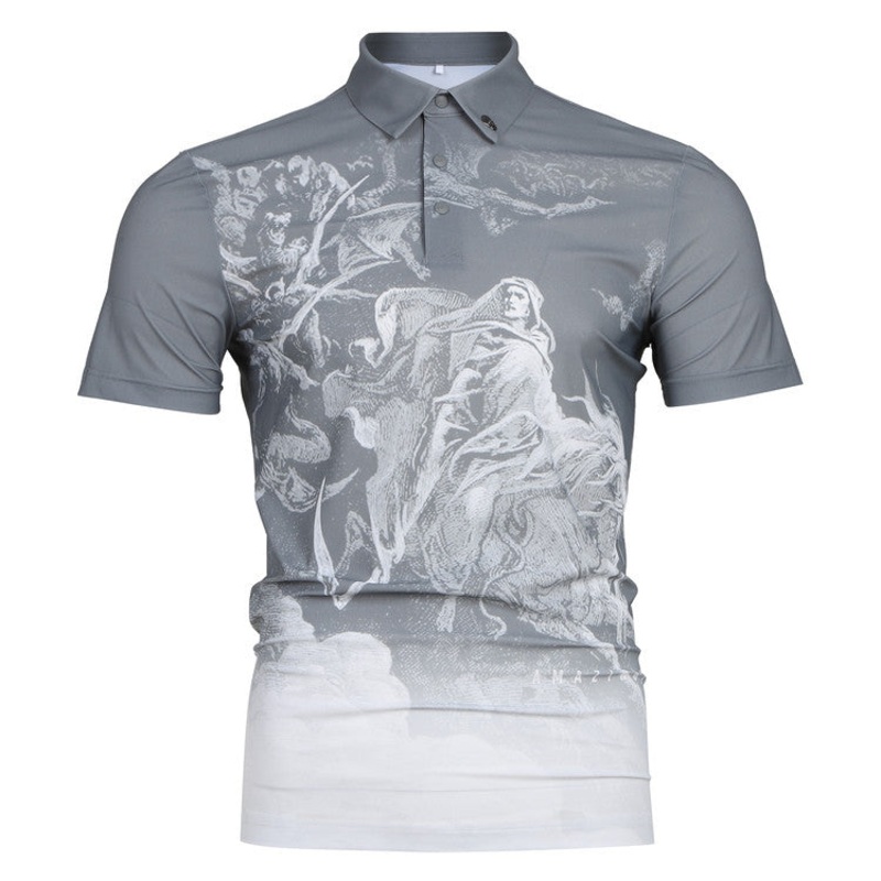 AMAZINGCRE MEN DANTE’S INFERNO COLLAR T-SHIRT (GREY)