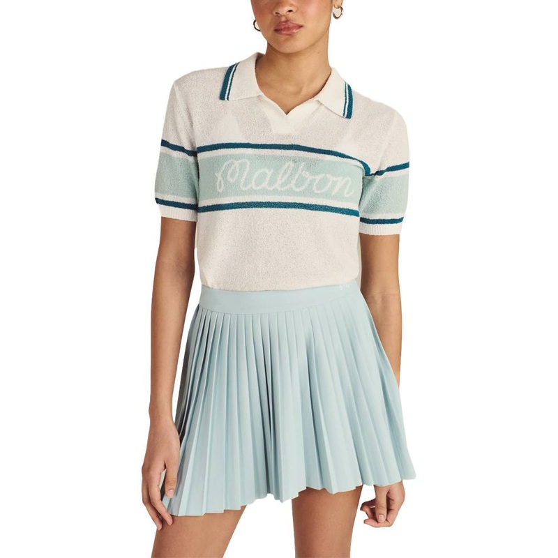Malbon Jade Shortsleeve Sweater Golf Polo White – SS25 Women