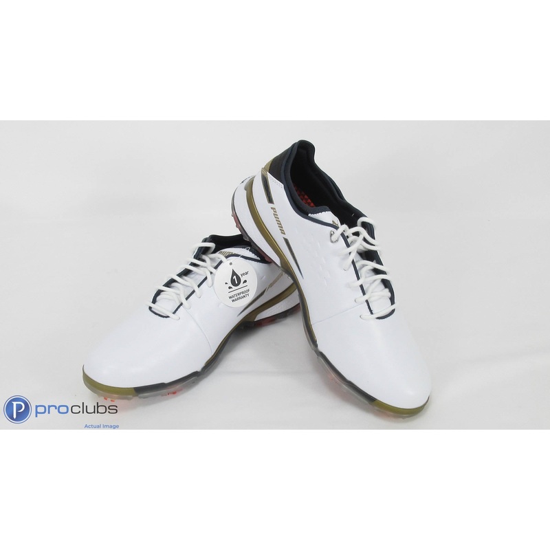 New! Puma Pro AdaptFoam Golf Shoes Size 10 White / Navy Blazer – 408074