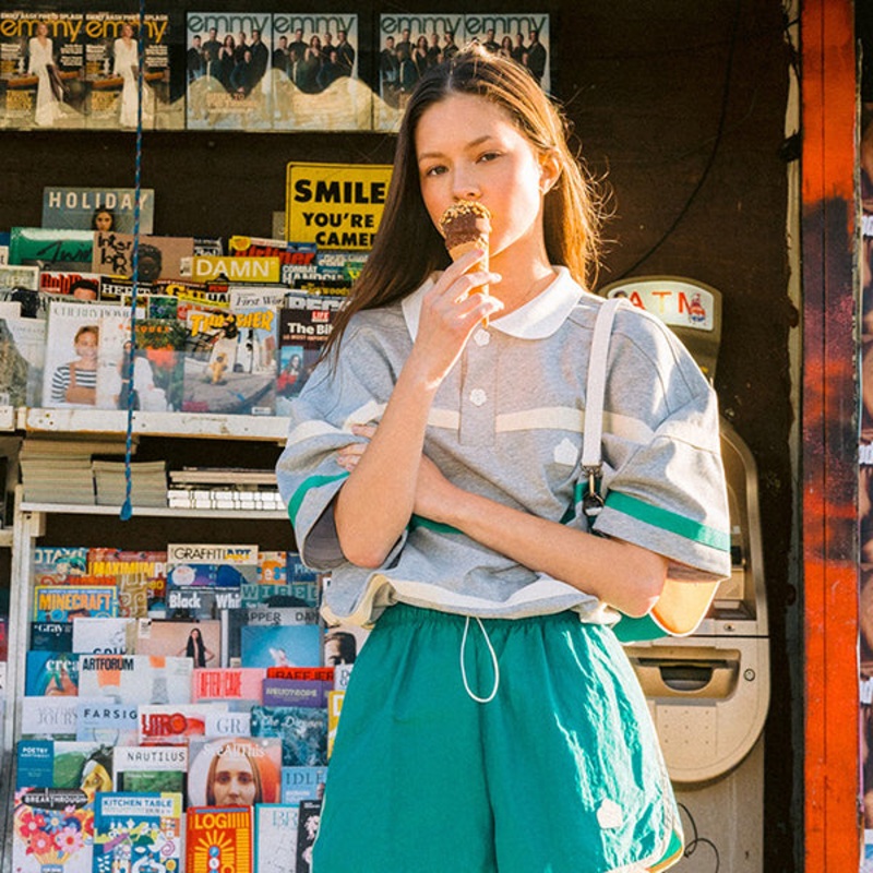 Kandini Collared SweatShirt With String (Stripe)