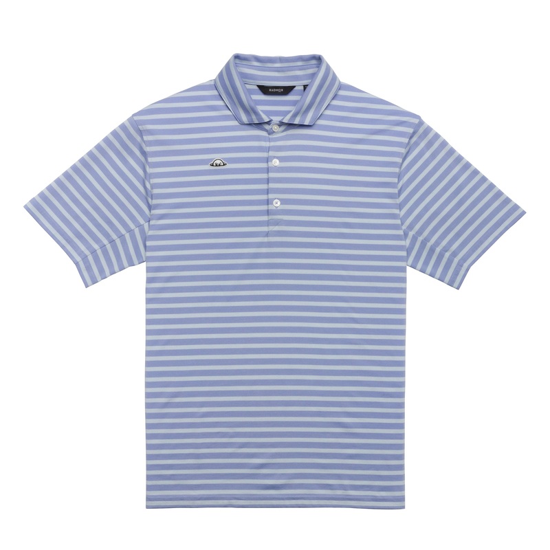 RADMOR Hudson Recycled Vintage Stripe Polo – Coastal / Cloudy Blue