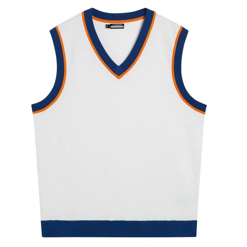 J.Lindeberg Finely Knitted Golf Vest White – FW23 Men