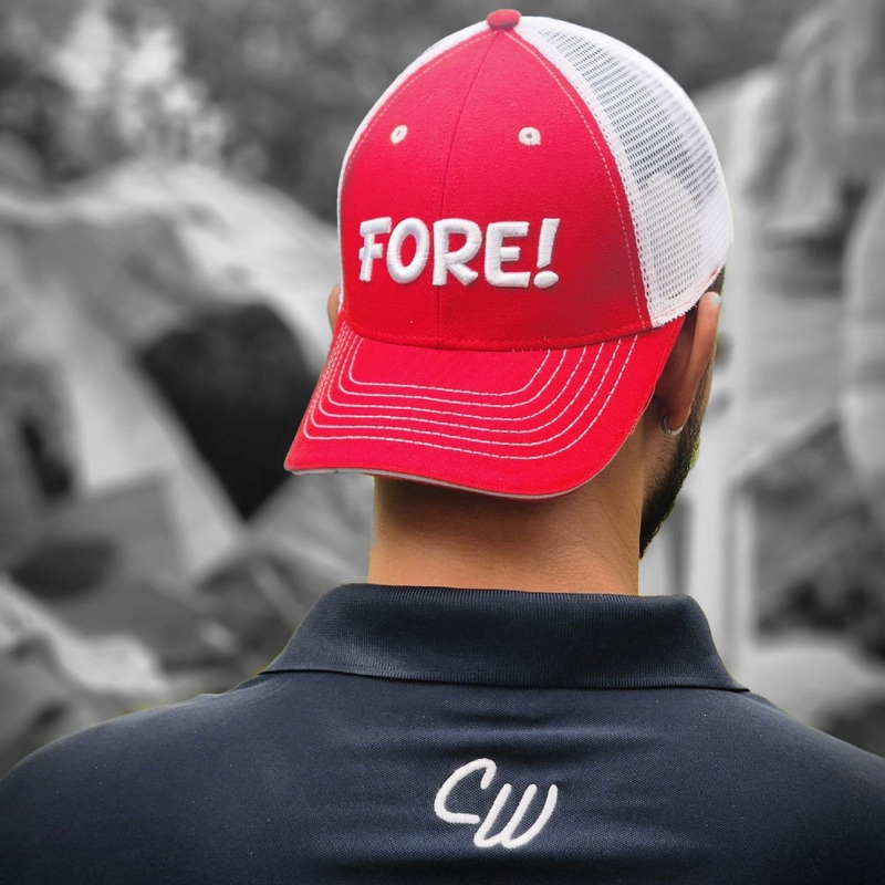 Snapback Trucker Slogan Cap “Fore!” Blue