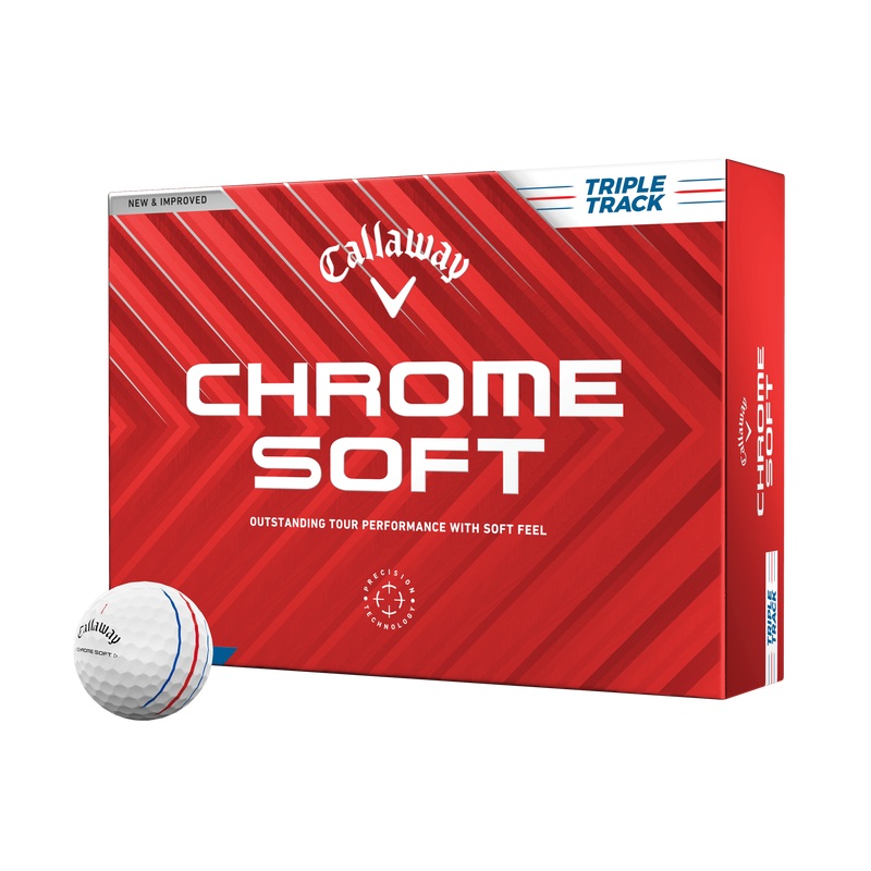Callaway 2024 Chrome Soft Golf Balls With Triple Track (1 dozen)