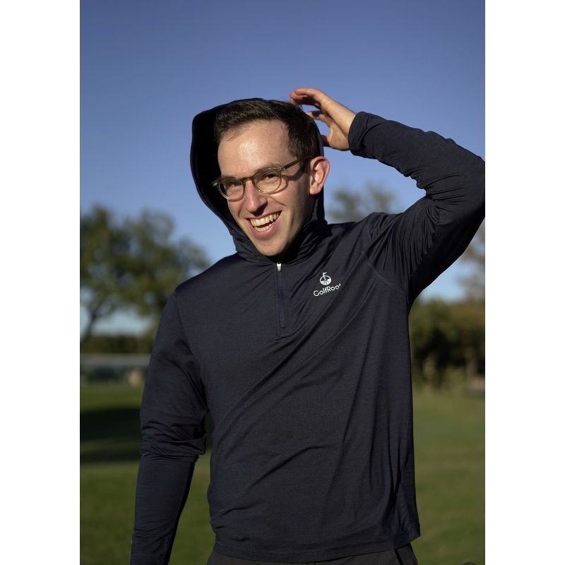 GolfRoots Fall Quarter-Zip Hoodie Medium Navy