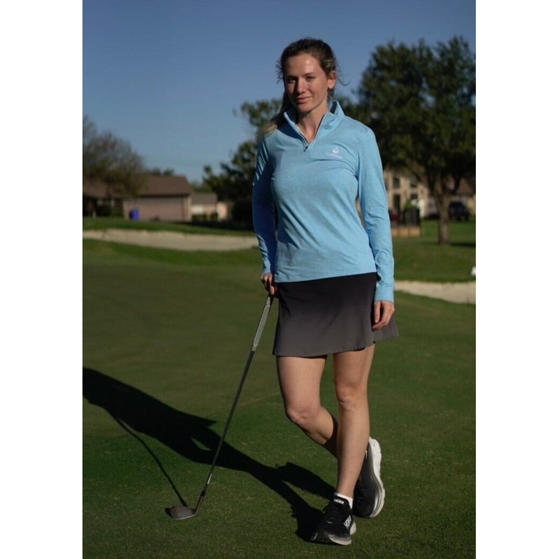 GolfRoots Women’s Quarter-Zip Small Baby Blue