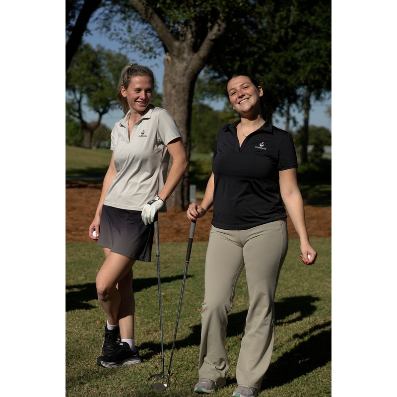 GolfRoots Women’s V-Neck Polo Small Black
