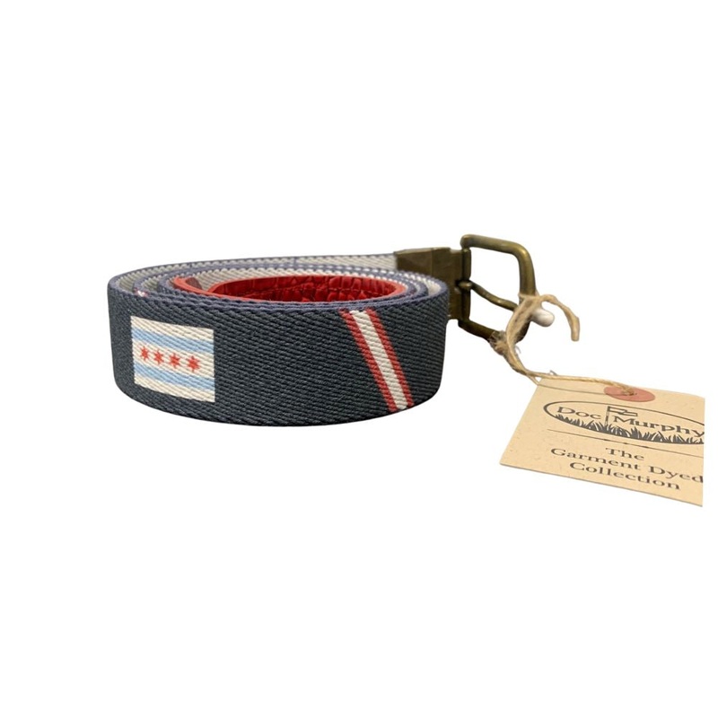 Doc Murphy Cut-To-Fit Belt Chicago Flag Blue w/Bronze Buckle Blue