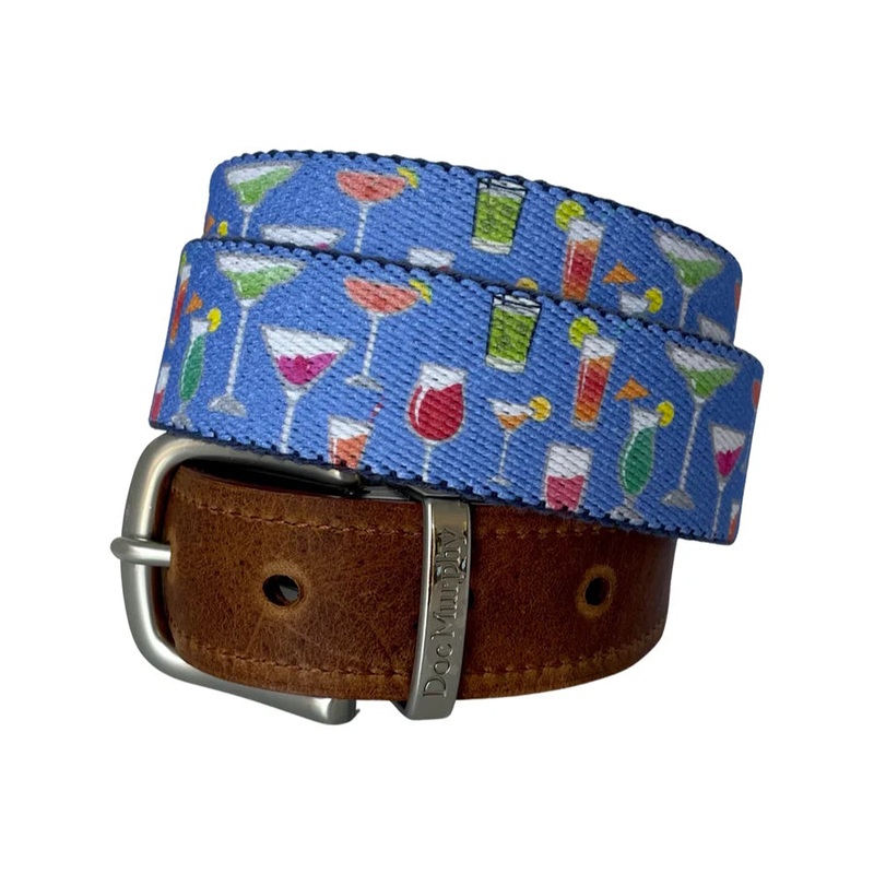 Doc Murphy Cut-To-Fit Belt Cocktail Blue w/Bronze Buckle Blue