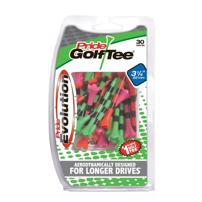 Pride Golf Tee, Citrus Stripe 3-1/4 inch 30 pack Citrus Stripe