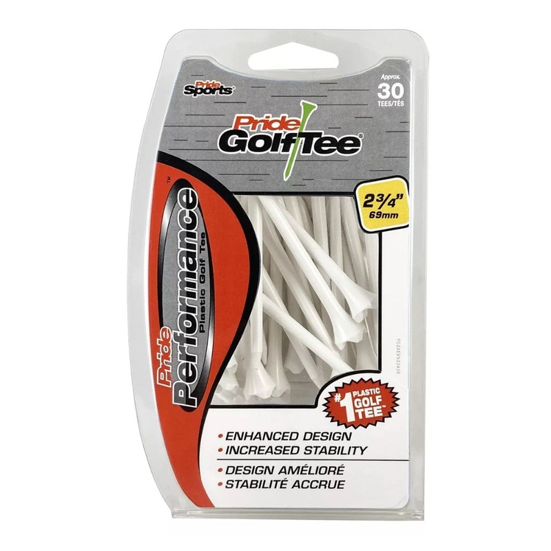 Pride Golf Tee, White 2-3/4 inch 30 pack White