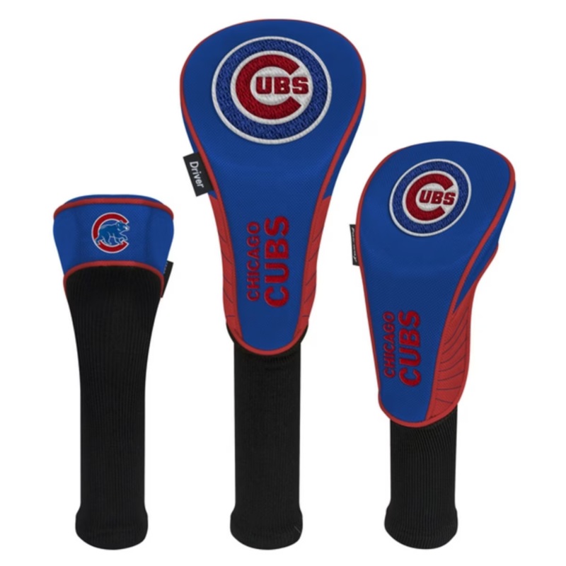 Chicago Cubs 3-Headcover Set (Driver, Fairway, Hybrid) Blue/Red