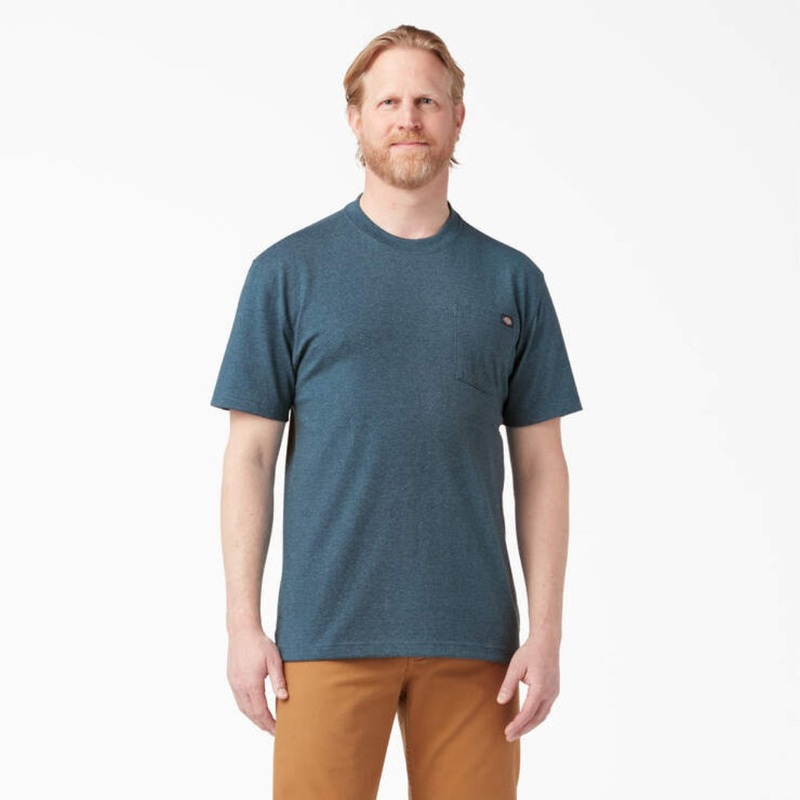 Dickies Men’s Heavyweight Heathered Short Sleeve Pocket Tee Relaxed T-Shirt Copper Heather L