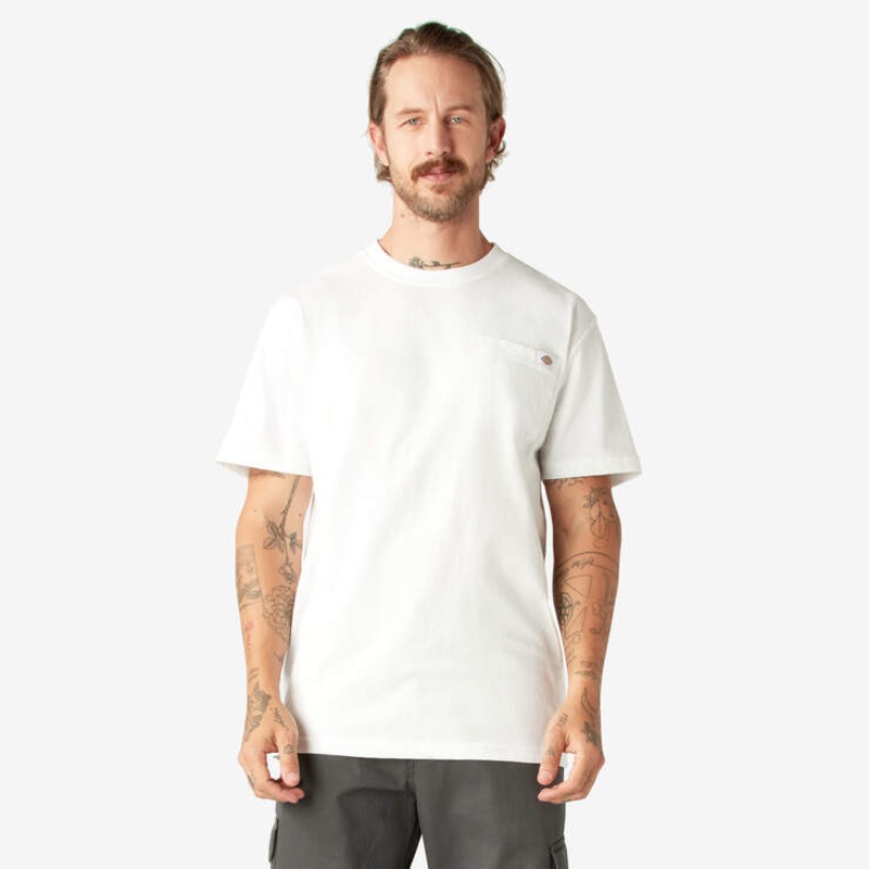 Dickies Men’s Heavyweight Short Sleeve Pocket T-Shirt (2-Pack) White XXL