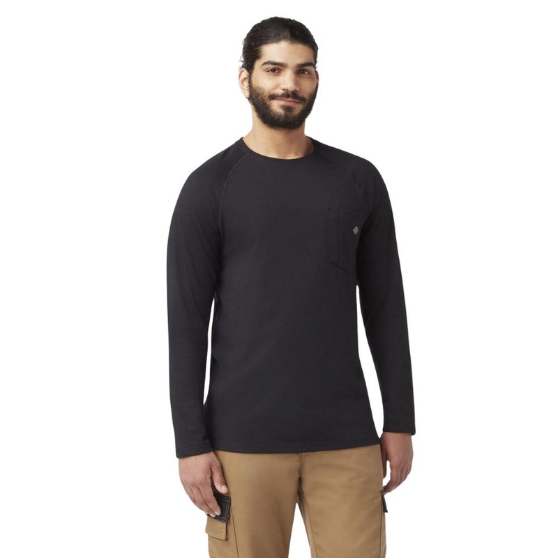 Dickies Men’s Performance Temp Cooling Long Sleeve Pocket T-Shirt Hunter Green Heather M