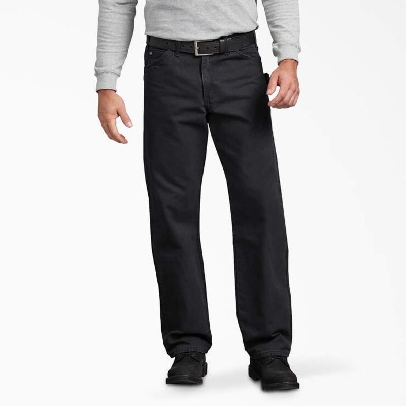 Dickies Men’s Relaxed Fit Sanded Duck Carpenter Pants Rinsed Slate 40W x 30L