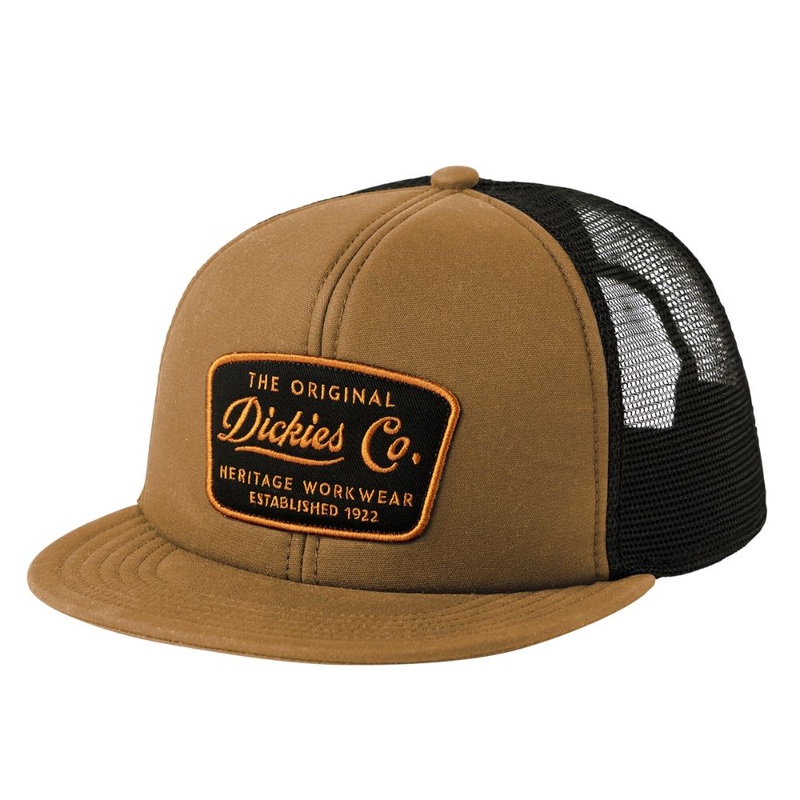 Dickies Men’s Roomy Emb Patch Waxed Canvas Trucker Hat Brown Duck OSFA