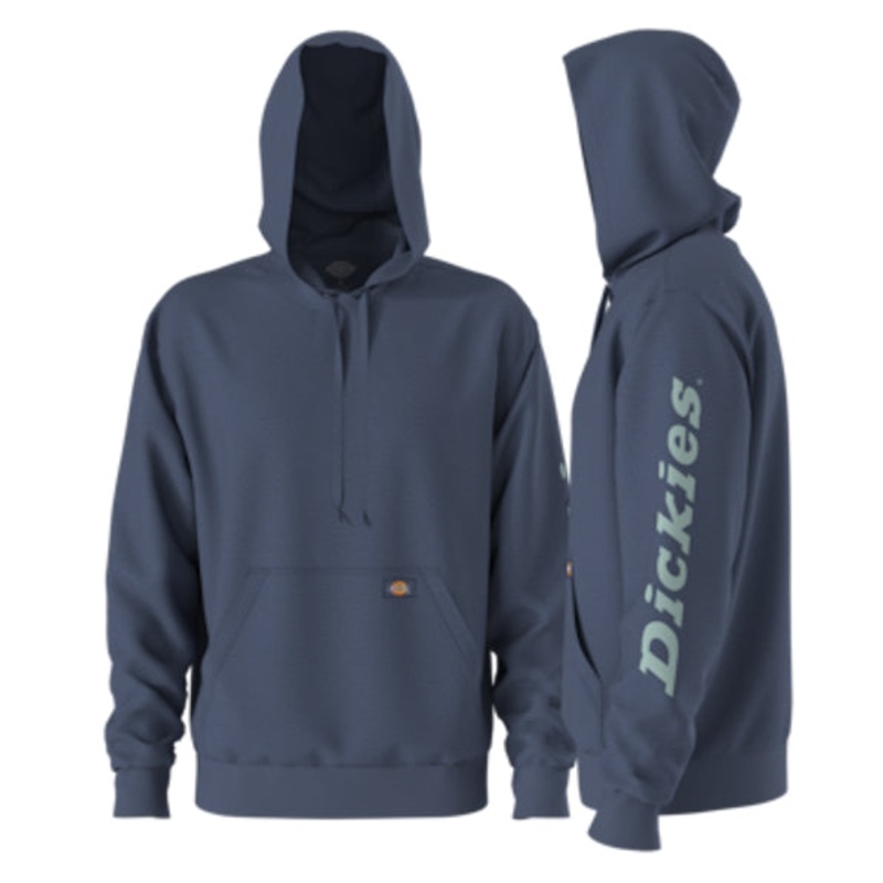 Dickies Men’s Water Repellent Sleeve Logo Hoodie Dark Denim L