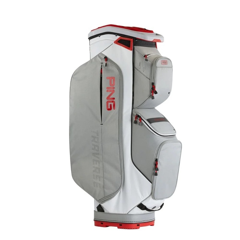 Ping Traverse Cart Bag 2025 Dark Grey/Red