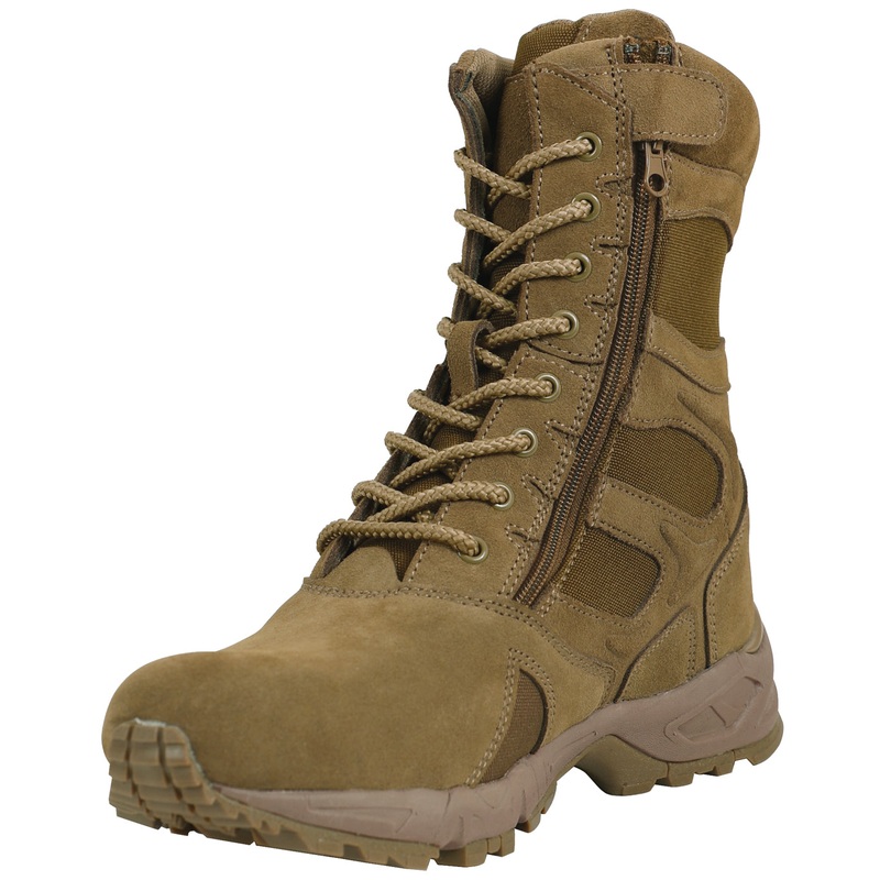 Rothco Men’s Forced Entry Deployment Boots With Side Zipper- 8 Inch- Coyote Coyote 9