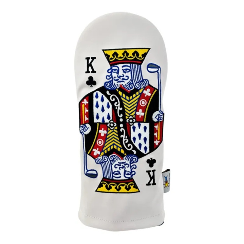 Sunfish King of Clubs Driver Headcover White/Multicolor