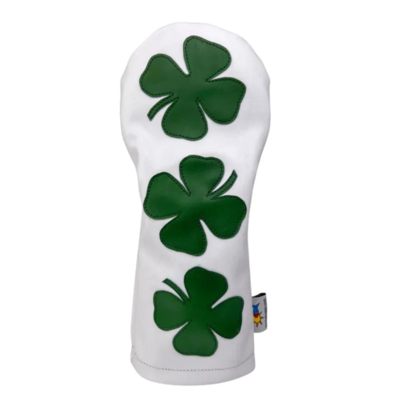 Sunfish Shamrock Applique Four Leaf Clover Driver Headcover White/Green