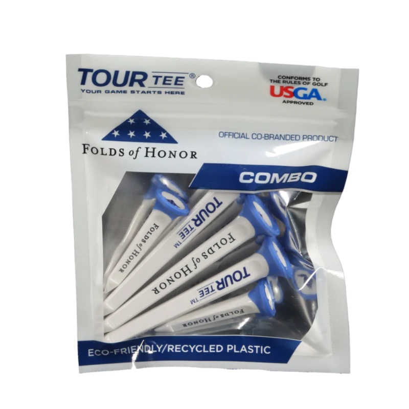 CMC Design Folds of Honor TourTee Golf Tees – Combo 5 Pack White/Blue