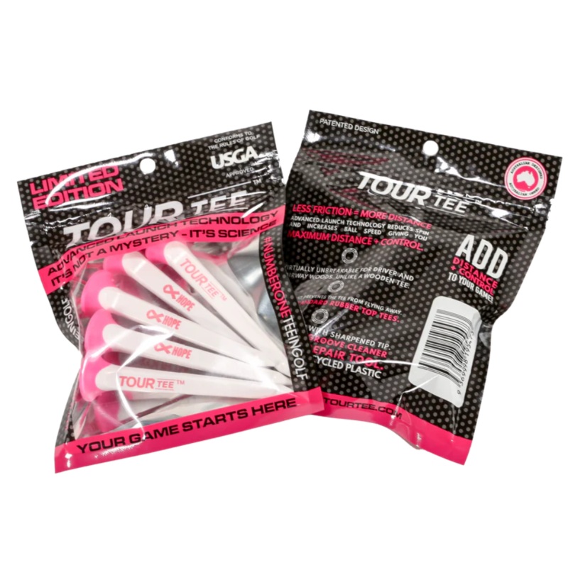 CMC Design HOPE for Breast Cancer Awareness TourTee Golf Tees – Combo 5 Pack White/Pink