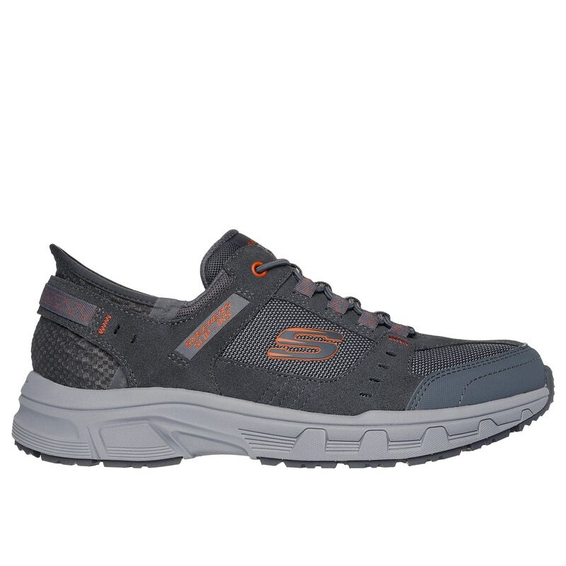 Skechers Men’s Oak Canyon Slip-In Hiking Shoes Gray/Orange 8 Medium