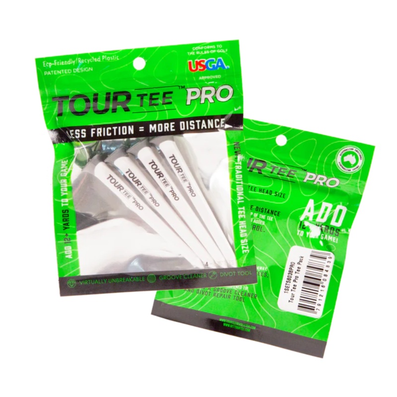 TourTee Pro 3 1/4″ Golf Tees – 4 Pack White/Black