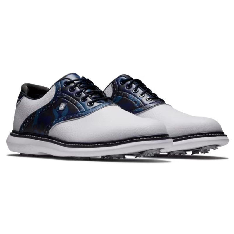 FootJoy FJ Traditions Golf Shoes White/Navy/Camo 57945 (Previous Season Style) 7 M