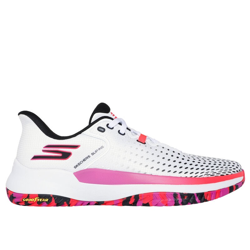 Skechers Men’s Slip-ins Viper Court Elite Pickleball Shoes White/Black/Pink 8.5