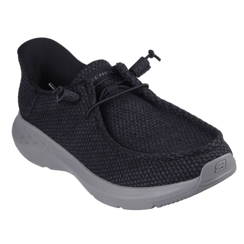 Skechers Mens Slip-ins Relaxed Fit Parson Arcadian – Black Black/Gray 8.5