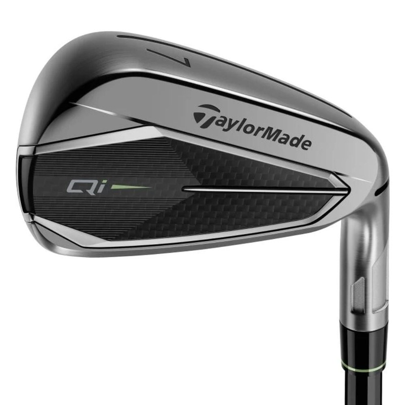 Taylormade Qi Gunmetal Iron Set 7 Piece Steel Left Hand 5-PW, AW Steel Stiff