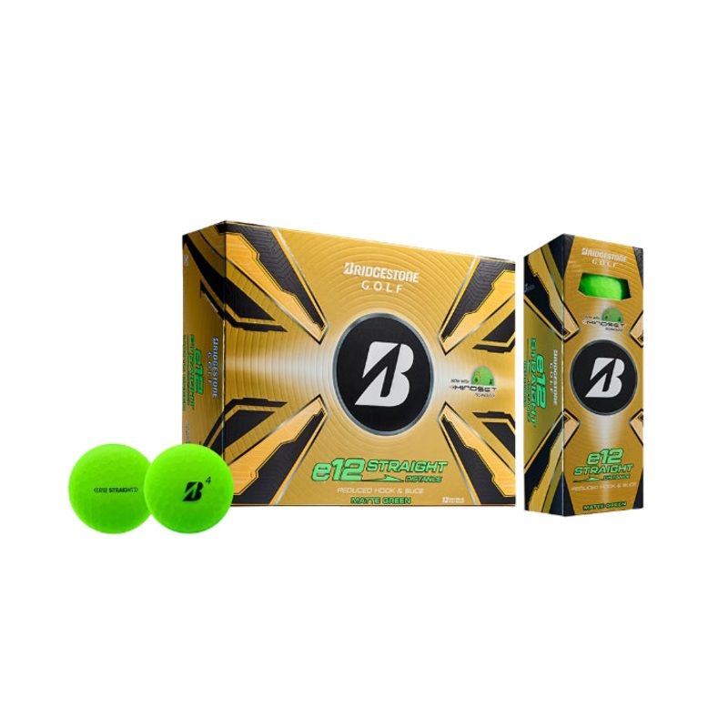 Bridgestone 2025 e12 Straight Golf Balls Matte Green – 1 Dozen Matte Green