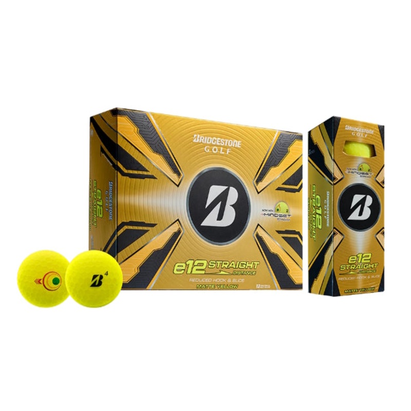 Bridgestone 2025 e12 Straight Golf Balls Matte Yellow – 1 Dozen Matte Yellow