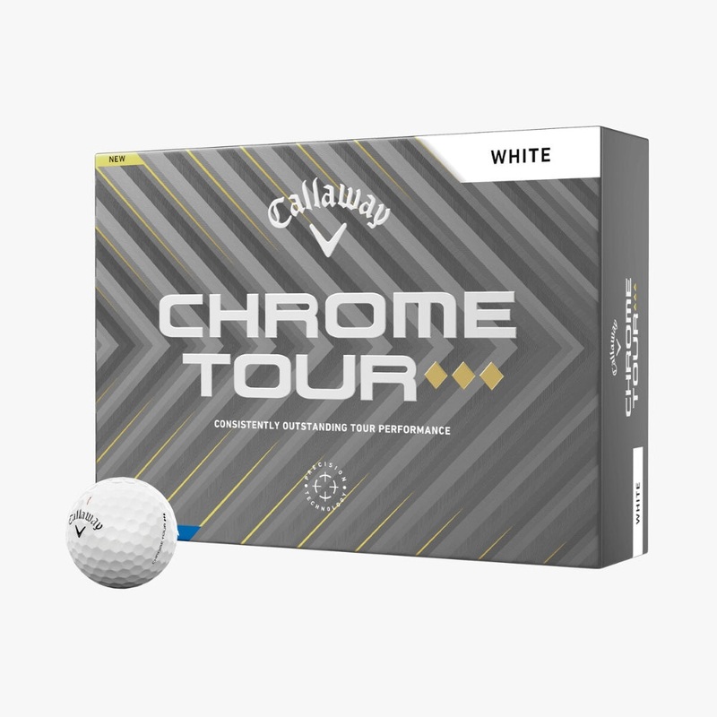 Callaway 2025 Chrome Tour Triple Diamond White Golf Balls – 1 Dozen White