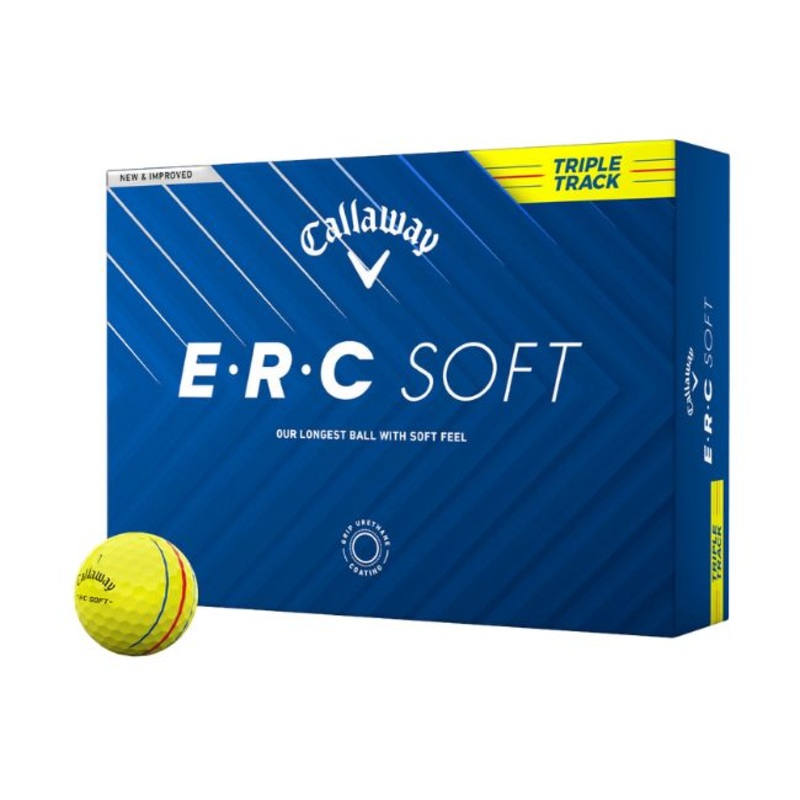 Callaway 2025 ERC Soft Triple Track Golf Balls Yellow – 1 Dozen Yellow