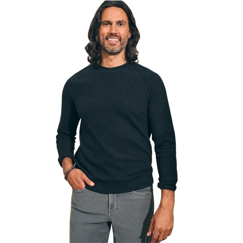 Faherty Men’s Legend Sweater Crew – Heathered Black Twill Heathered Black S