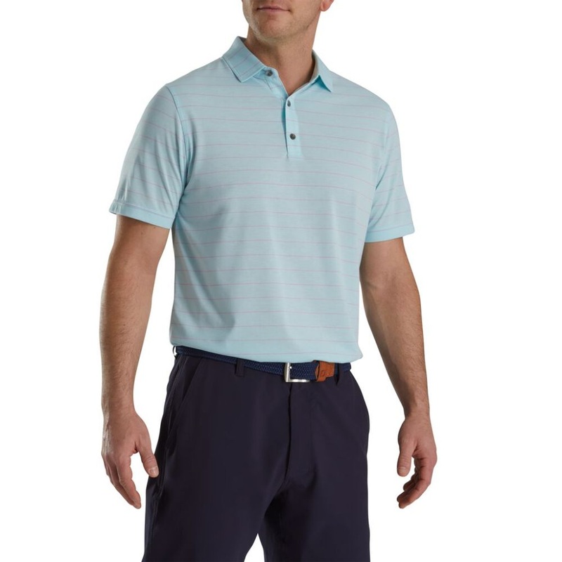 Footjoy LC Drirelease Open Stripe Jersey Golf Polo – Previous Season Style M Seafoam/Pale Purple