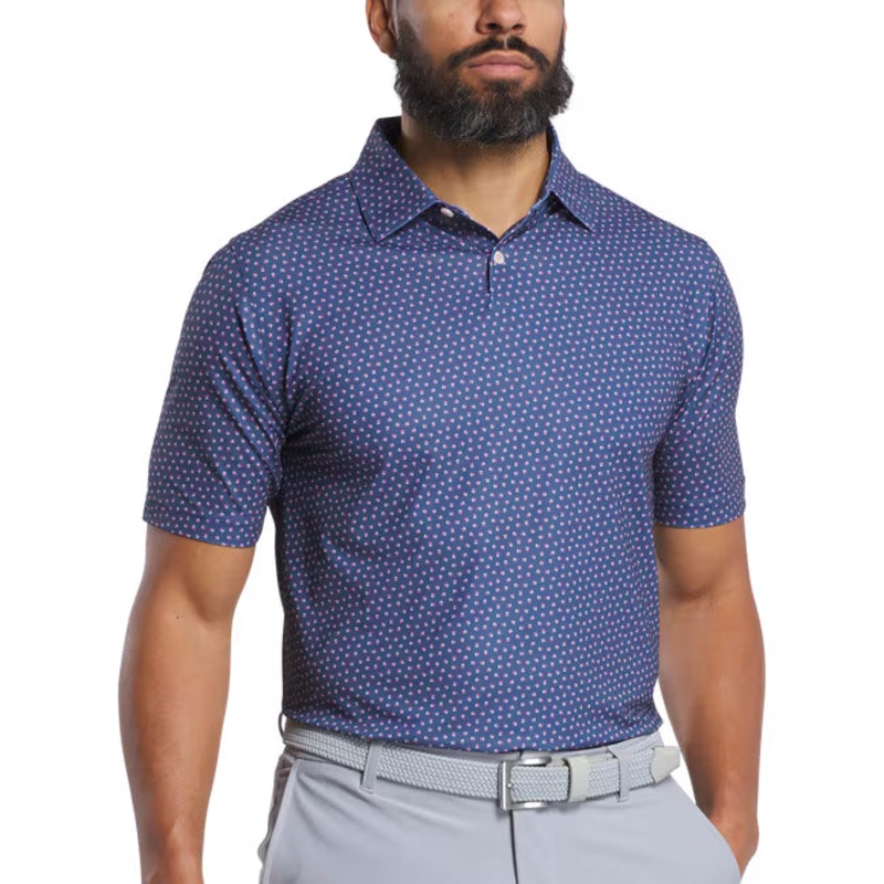 FootJoy Men’s Bounce Lisle Golf Polo Dark Denim L
