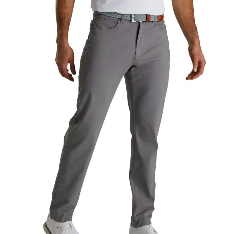 Footjoy Men’s Cotton Twill 5-Pocket Pant Grey (Previous Season Style) W32 – L32 Grey