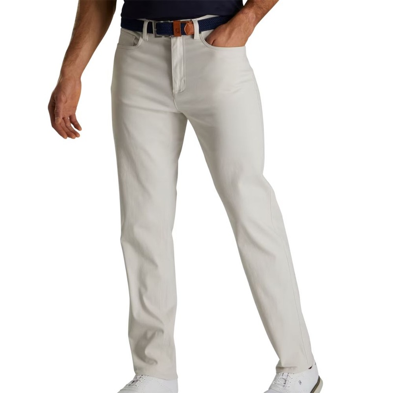 Footjoy Men’s Cotton Twill 5-Pocket Pant Stone (Previous Season Style) W30 – L32 Stone