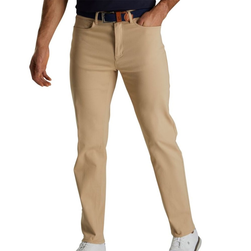 Footjoy Men’s Cotton Twill 5-Pocket Pant Tan (Previous Season Style) W30 – L30 Tan