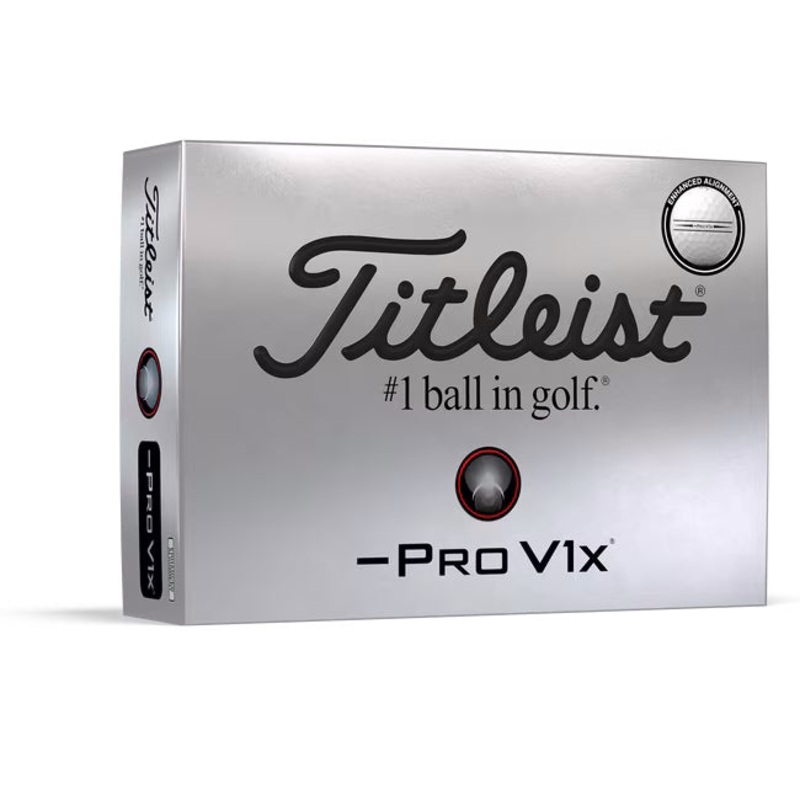 Titleist Pro V1x Left Dash Golf Balls White Enhanced Alignment (1 Dozen) 2024 Pro V1x Left Dash Enhanced Alignment