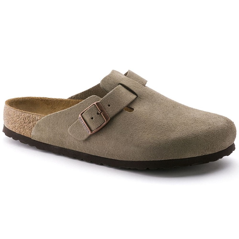 Birkenstock Boston Suede Soft Footbed Slip-Ons – Taupe Taupe Narrow 12-12.5 Men